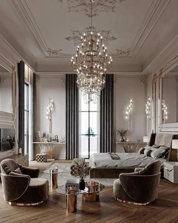 Luxury 5-Tier Crystal Rods Luxury Gala Chandelier