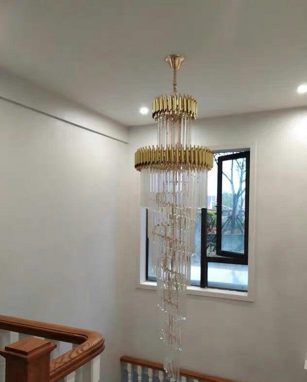 Spiral Crystal Chandelier For Foyer/ Staircase - Richardrider