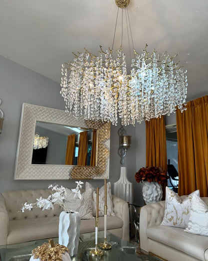 Modern Round/Rectangular Floral Crystal Chandelier for Low-ceiling - Richardrider
