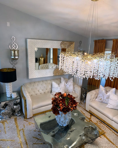 Modern Round/Rectangular Floral Crystal Chandelier for Low-ceiling - Richardrider