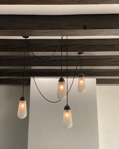 Modern Floating Pears-inspired Frosted Glass Pendant for High-ceiling