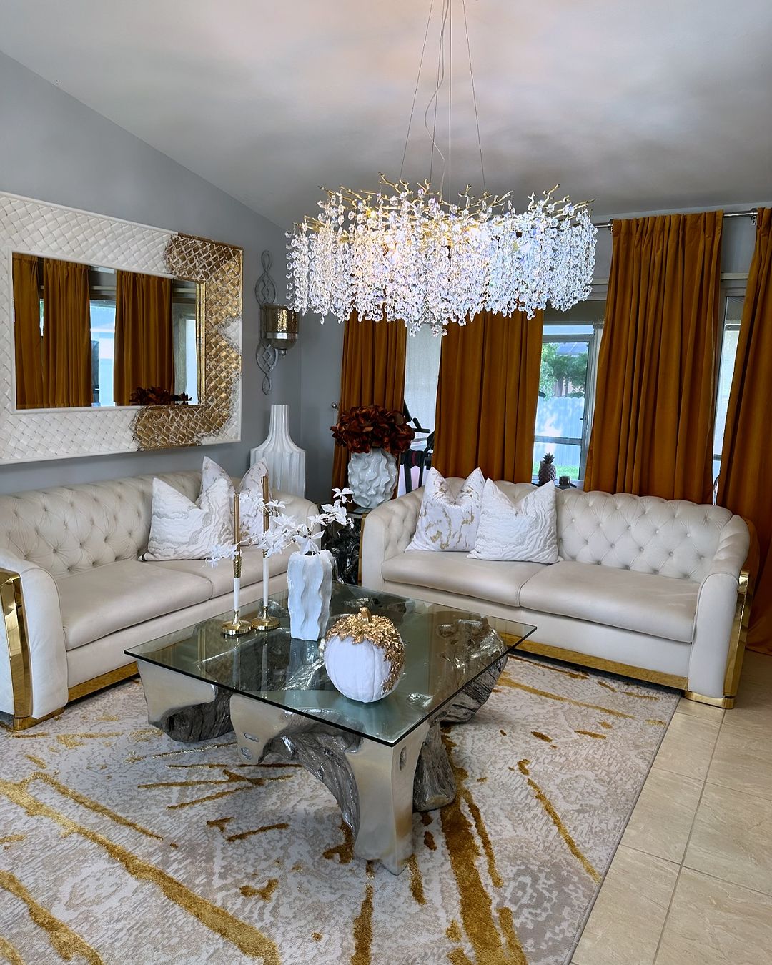 Modern Round/Rectangular Floral Crystal Chandelier for Low-ceiling - Richardrider