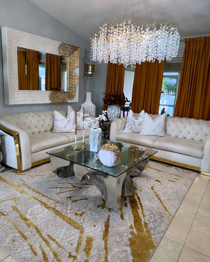 Modern Round/Rectangular Floral Crystal Chandelier for Low-ceiling - Richardrider