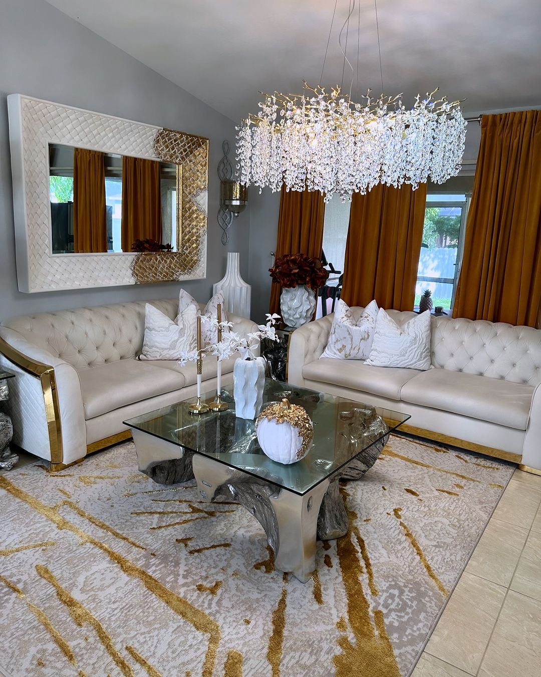 Modern Round/Rectangular Floral Crystal Chandelier for Low-ceiling - Richardrider
