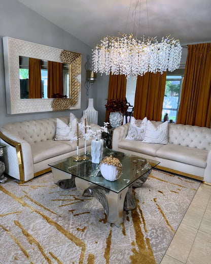 Modern Round/Rectangular Floral Crystal Chandelier for Low-ceiling - Richardrider