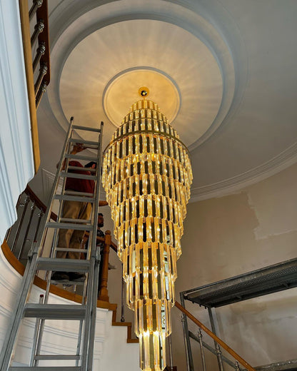 Extra Large Modern Pyramid-shape Crystal Chandelier for High-ceiling - Richardrider