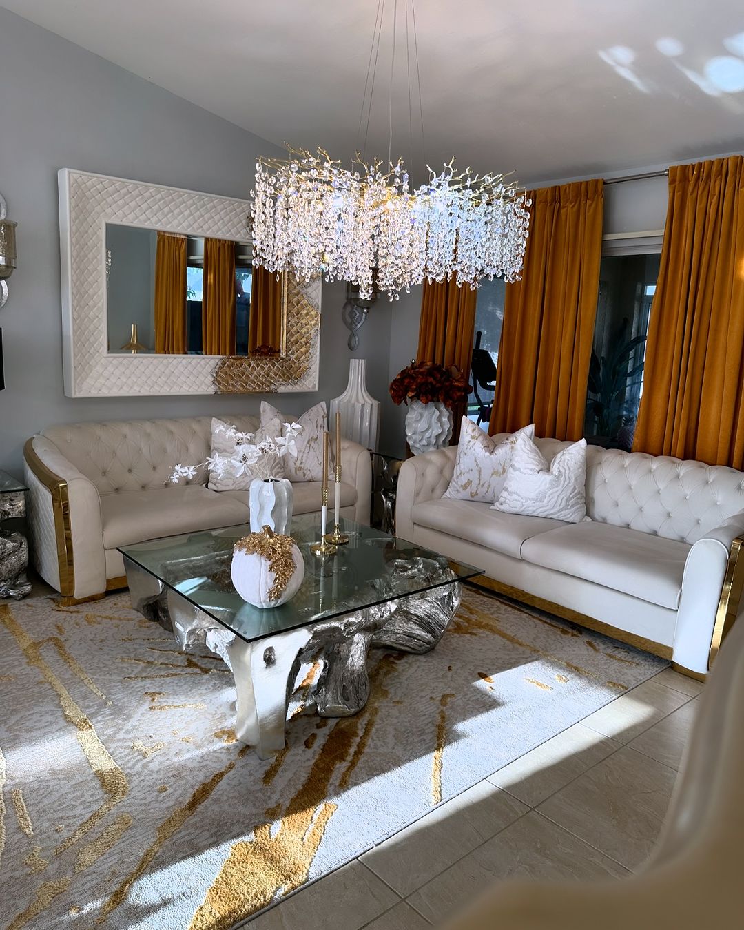 Modern Round/Rectangular Floral Crystal Chandelier for Low-ceiling - Richardrider