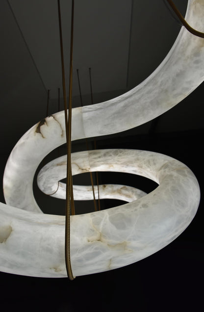 Glacera Designer Inspired Alabaster Chandelier Light For Living Room 35'' 55'' 56'' 70'' 96''W