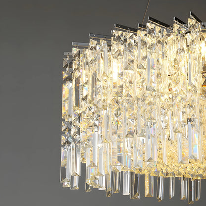 Chrome Silver Stylish Round Crystal Chandelier Modern Ceiling Pendant Light For Living Room/ Bedroom