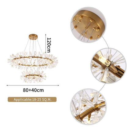 Kylia 2 Tier Ring Crystal Chandelier 60” - Richardrider