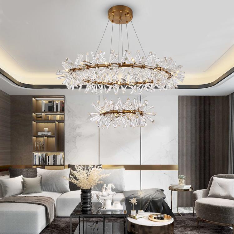 Kylia 2 Tier Ring Crystal Chandelier 60” - Richardrider