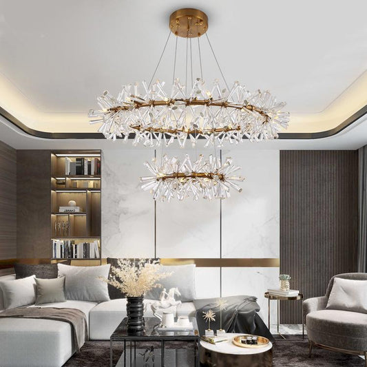 Kylia 2 Tier Ring Crystal Chandelier 60” - Richardrider