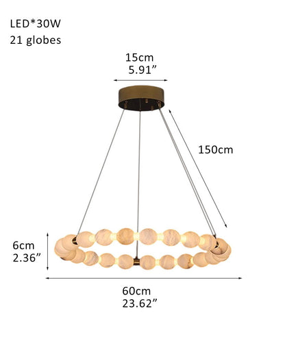 Modern Pearl Alabaster Necklace Circle Triple Chandelier with Dia 60+80+100cm