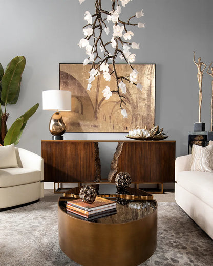 Churippu Magnolia & Tulip Glass Bronze Vertical Twenty-One Light Chandelier AJC-9326 - Richardrider