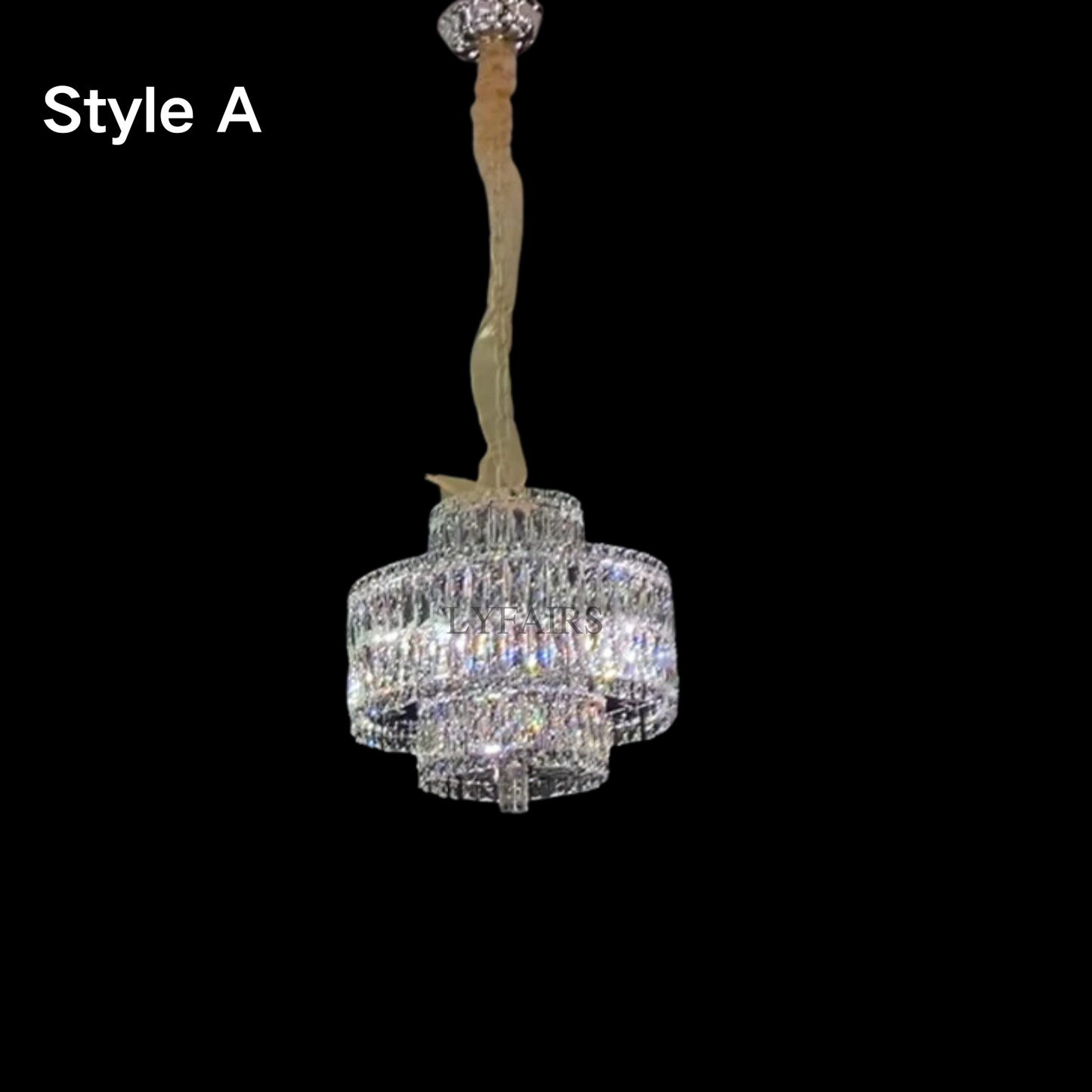 Delicate Light Luxury Multi-layers Silver Round Crystal Chandelier For Living/Dining Room/Bedroom/Cloakroom