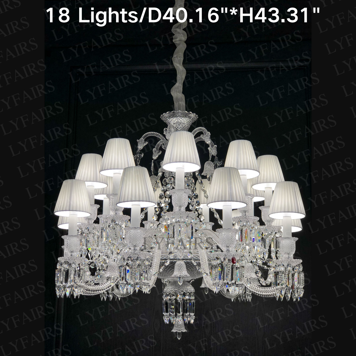 Light Luxury Classic Short Version Tiered Candle Light Crystal Chandelier for High-ceiling Rooms/Living Room