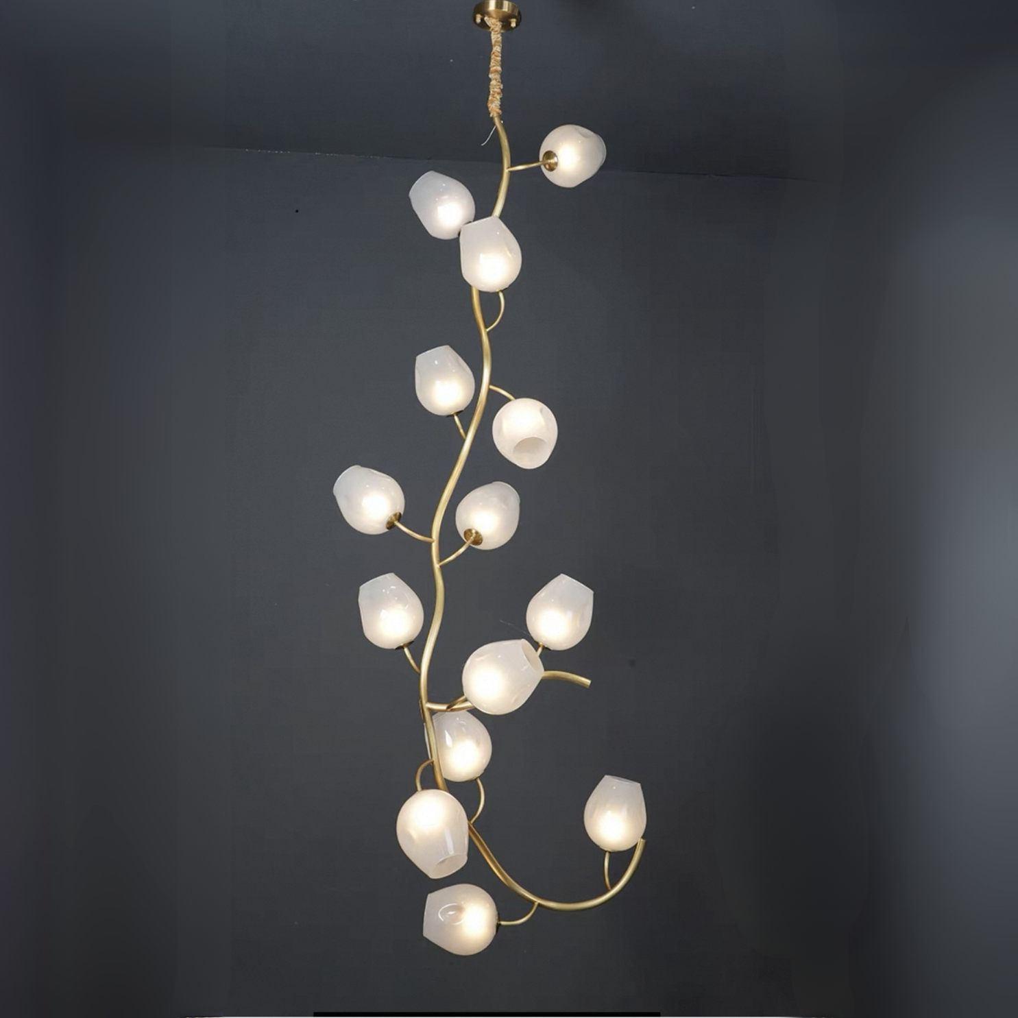 Artistic Glass Lampshade Chandelier with Branches Design for High Ceilings - Richardrider