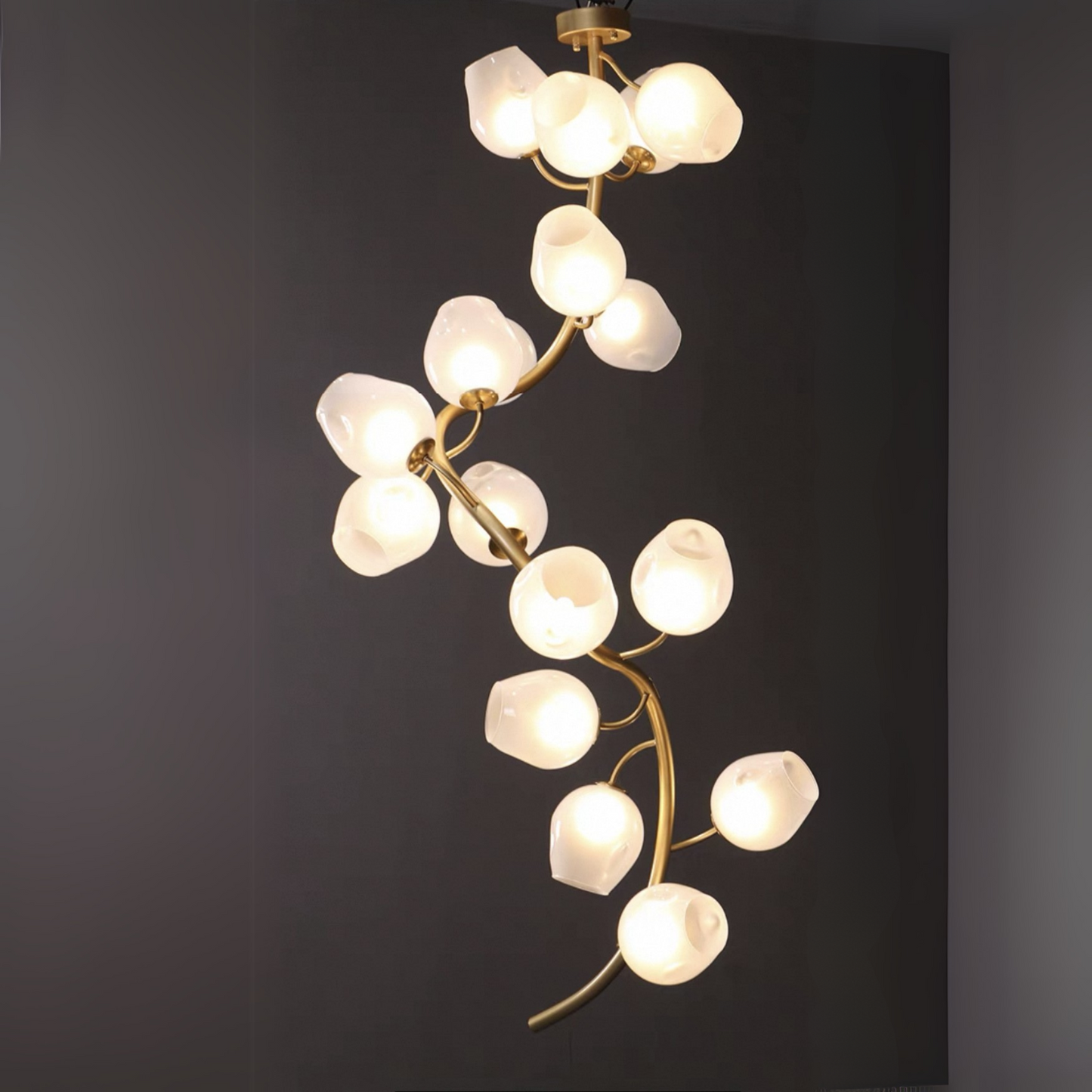 Artistic Glass Lampshade Chandelier with Branches Design for High Ceilings - Richardrider