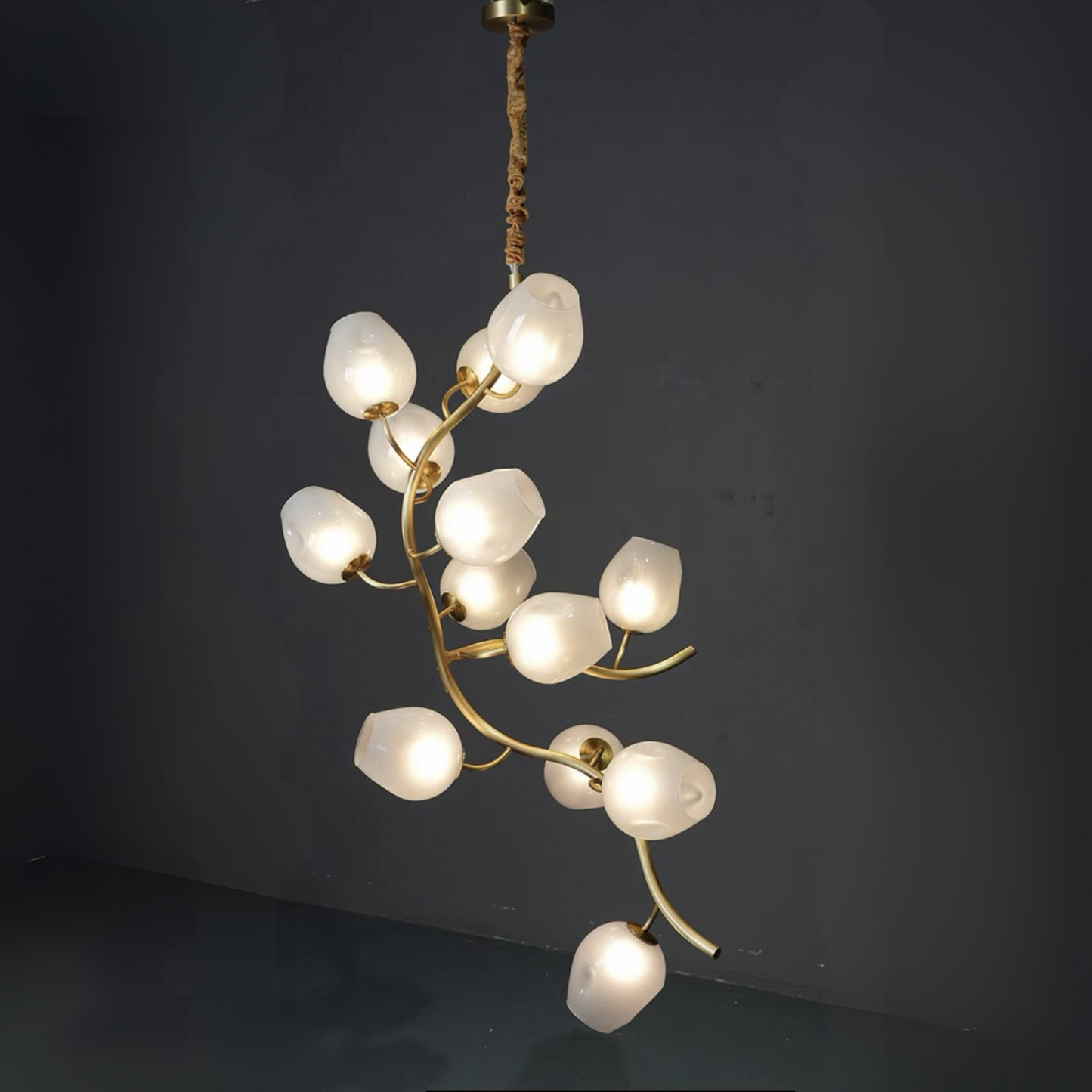 Artistic Glass Lampshade Chandelier with Branches Design for High Ceilings - Richardrider