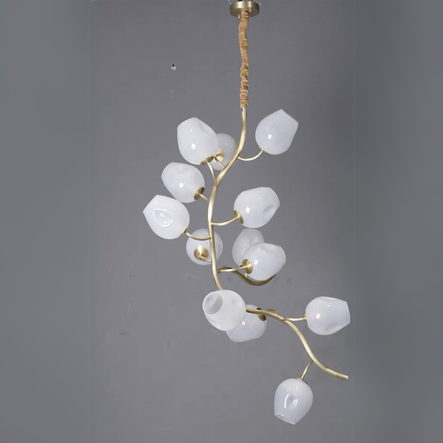 Artistic Glass Lampshade Chandelier with Branches Design for High Ceilings - Richardrider
