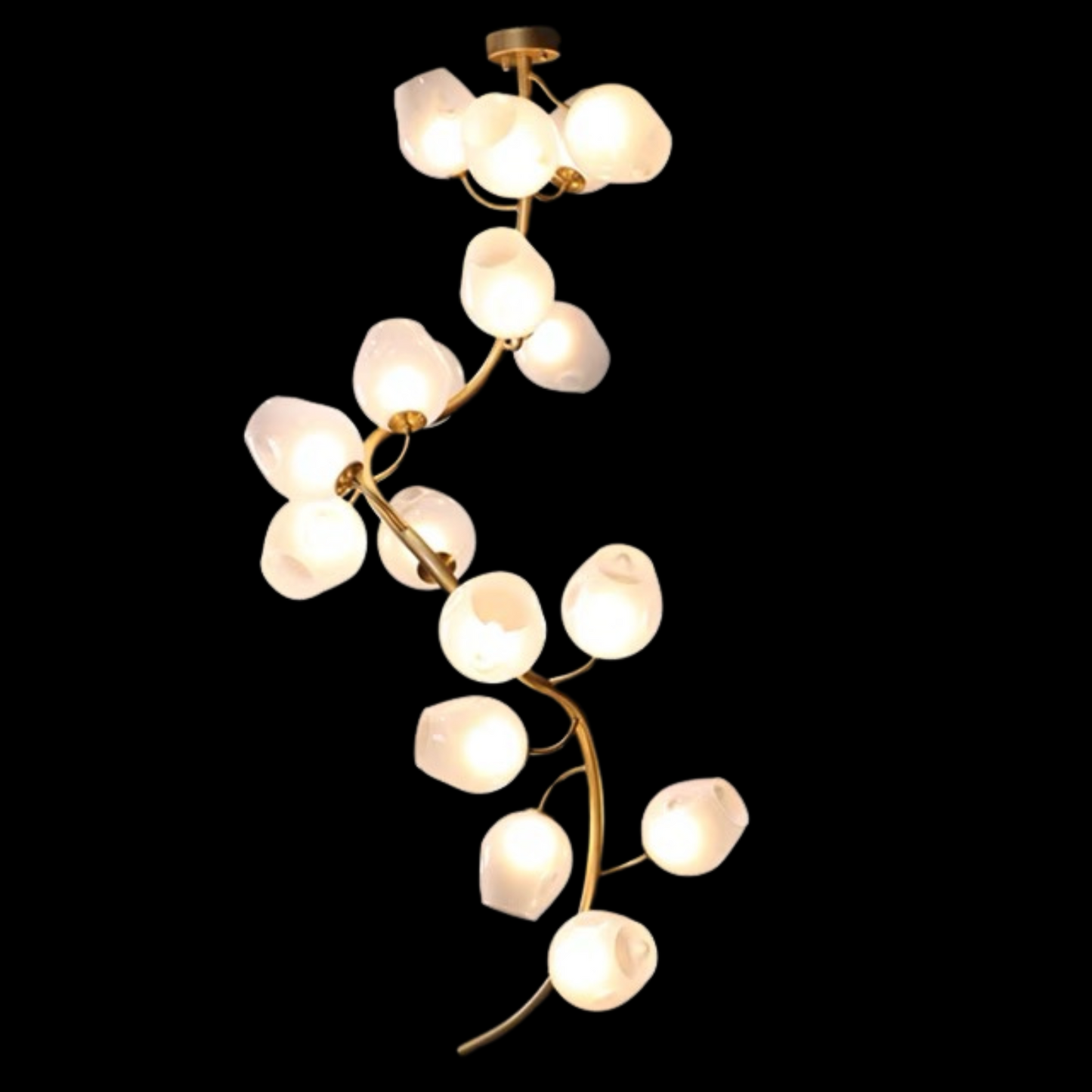 Artistic Glass Lampshade Chandelier with Branches Design for High Ceilings - Richardrider