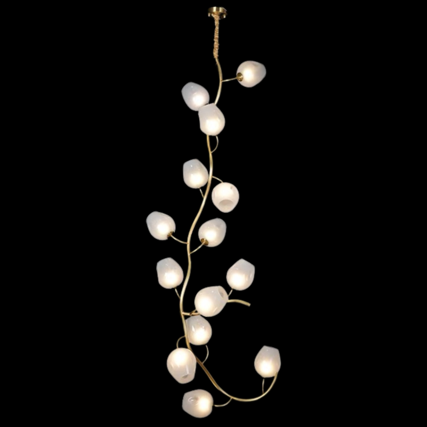Artistic Glass Lampshade Chandelier with Branches Design for High Ceilings - Richardrider