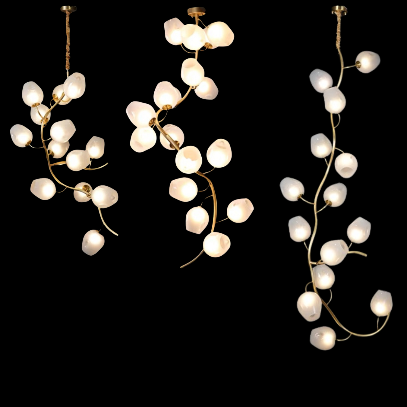 Artistic Glass Lampshade Chandelier with Branches Design for High Ceilings - Richardrider