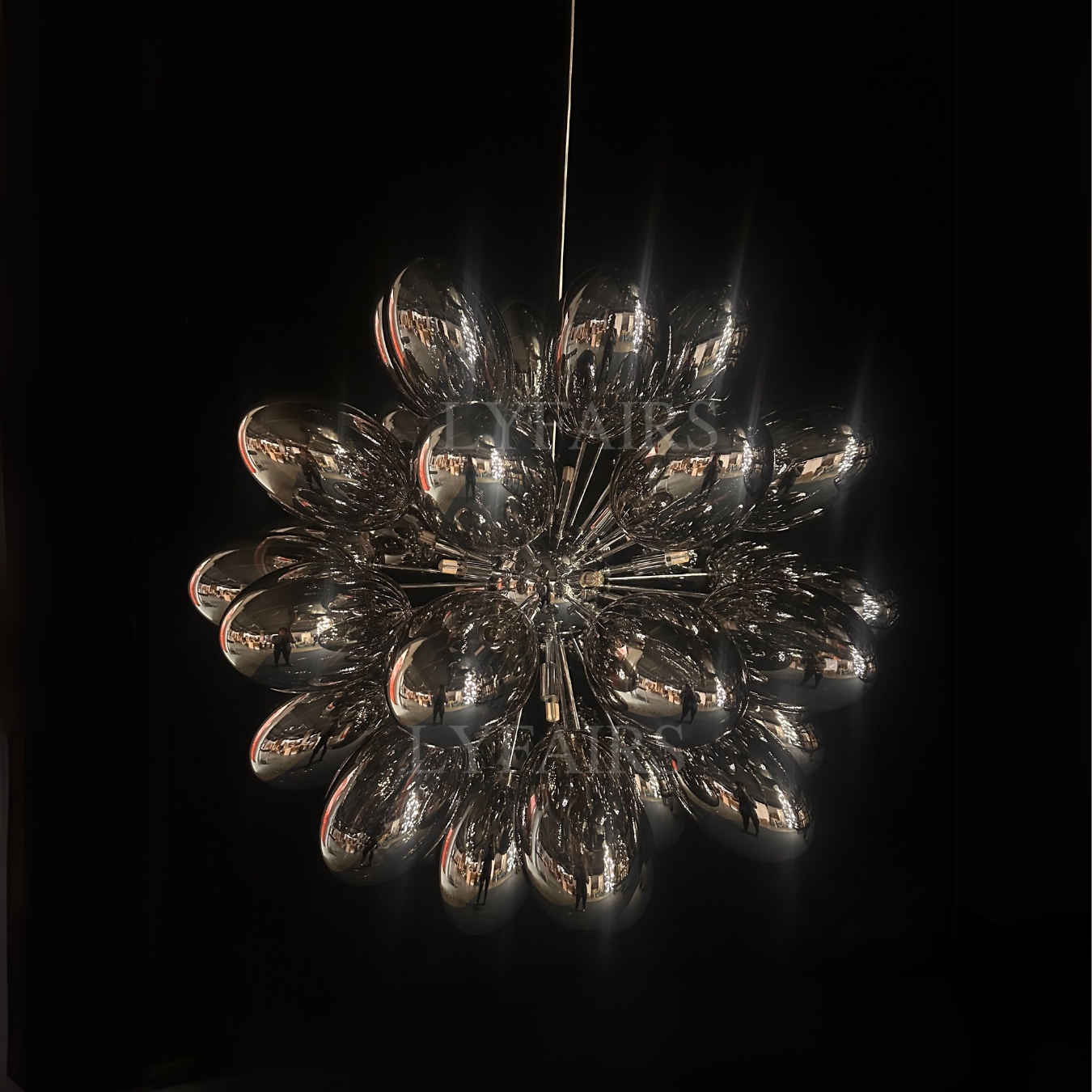 Creative Black Grape Glass Chandelier for Bar/Dining/Living Room/Kitchen Island