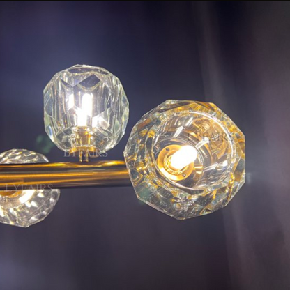 Luxury Pure Copper Chandelier K9 Crystal Dining Room Chandelier Modern Gold Ceiling Fixture Popular Molecular Bar Lights