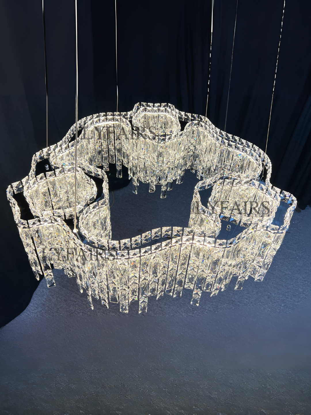 Modern Luxury Irregular Round/Oval Crystal Chandelier Set For Bedroom/Living Room/Dining Room