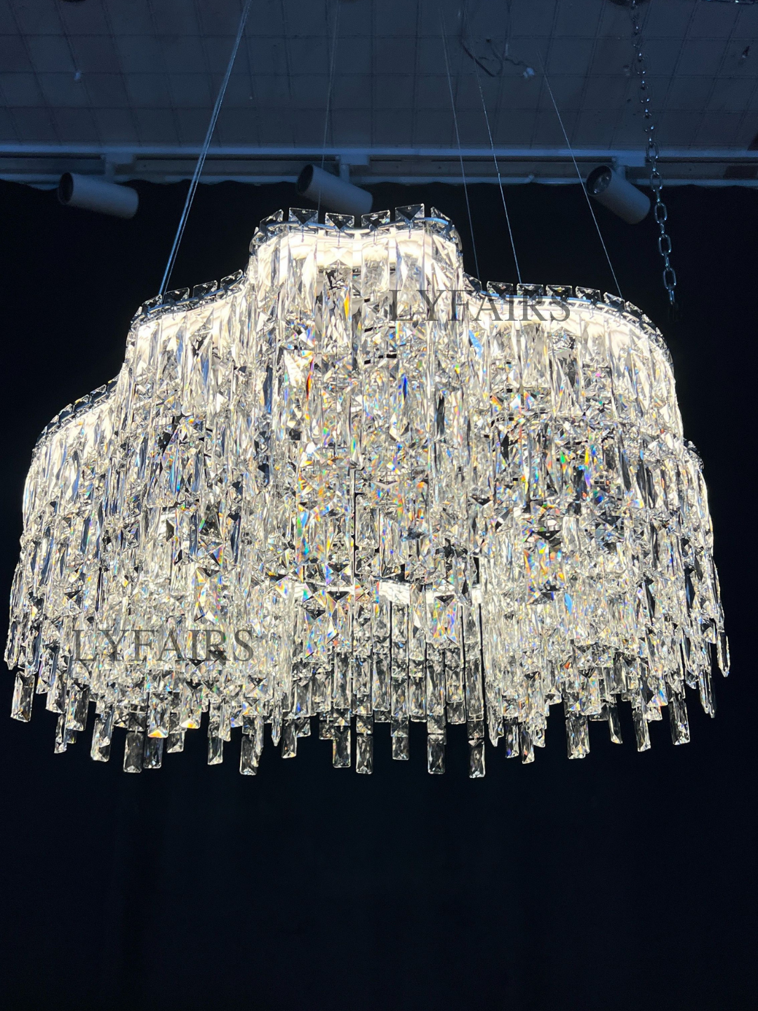 Modern Luxury Irregular Round/Oval Crystal Chandelier Set For Bedroom/Living Room/Dining Room