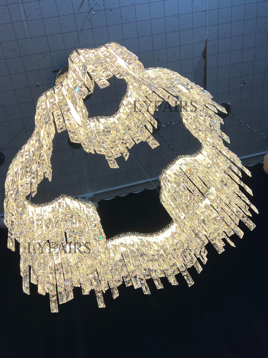 Modern Luxury Irregular Round/Oval Crystal Chandelier Set For Bedroom/Living Room/Dining Room