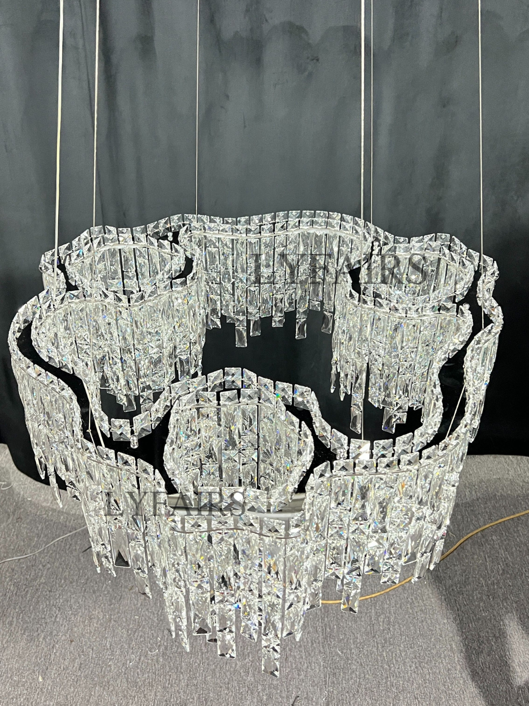 Modern Luxury Irregular Round/Oval Crystal Chandelier Set For Bedroom/Living Room/Dining Room