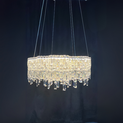 Modern Luxury Irregular Round/Oval Crystal Chandelier Set For Bedroom/Living Room/Dining Room
