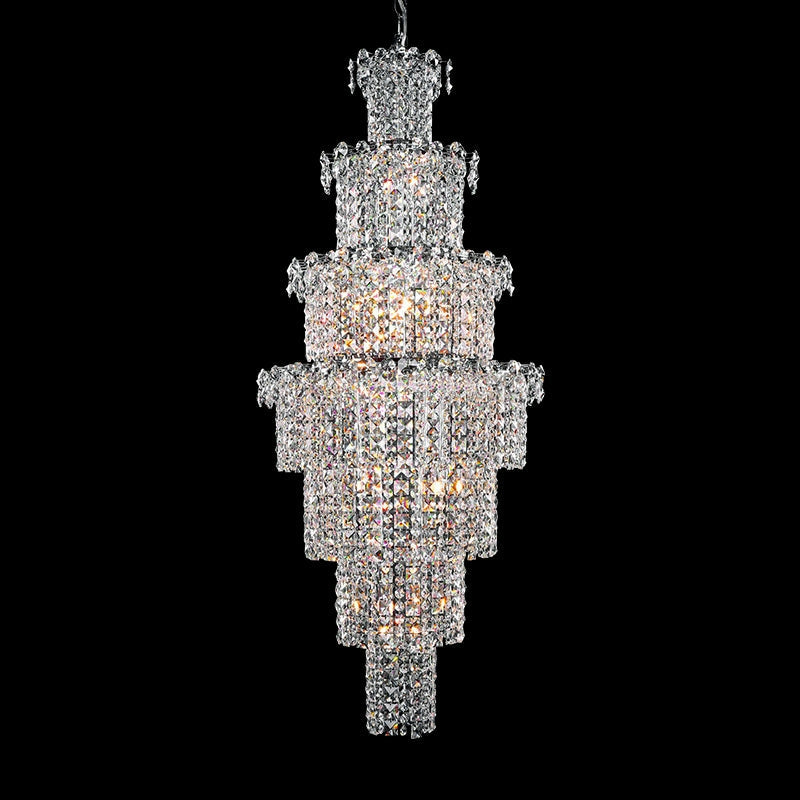 Large Multi-pieces Crystal Chandelier Stylish Ceiling Light Fixture For Foyer Living Room Staircase - Richardrider
