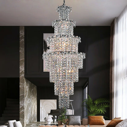 Large Multi-pieces Crystal Chandelier Stylish Ceiling Light Fixture For Foyer Living Room Staircase - Richardrider