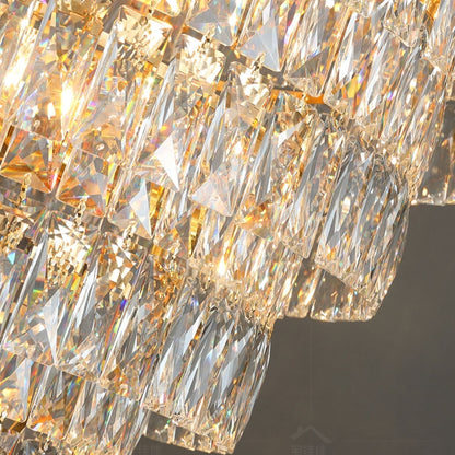 Large Staircase Crystal Chandelier Living Room Ceiling Light Fixture For Hotel Entrance In Gold Finish - Richardrider