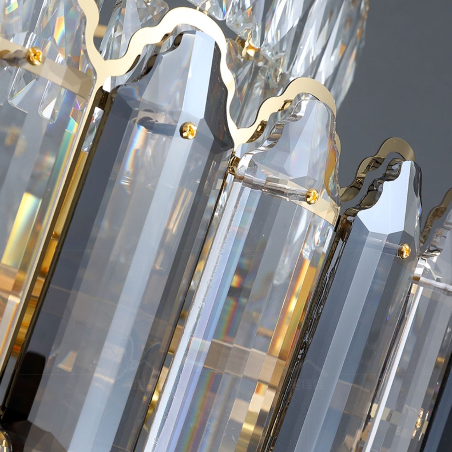 Large Staircase Crystal Chandelier Living Room Ceiling Light Fixture For Hotel Entrance In Gold Finish - Richardrider