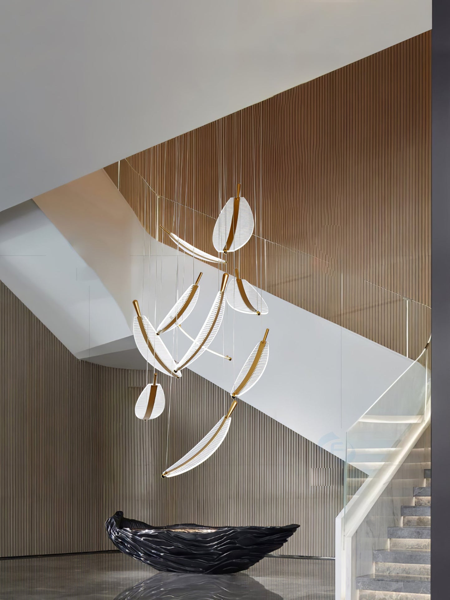 Leaf Crystal Spiral LED Chandelier