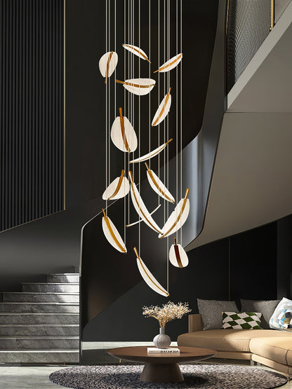 Leaf Crystal Spiral LED Chandelier
