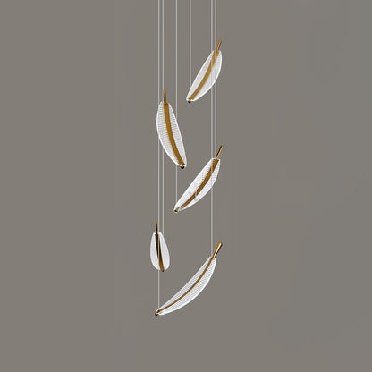 Leaf Crystal Spiral LED Chandelier