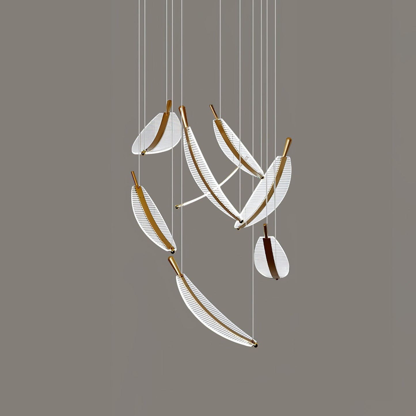 Leaf Crystal Spiral LED Chandelier