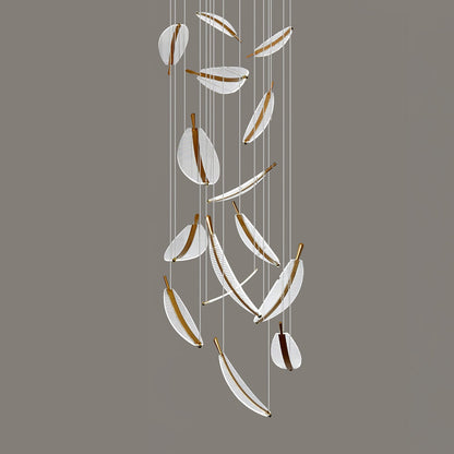 Leaf Crystal Spiral LED Chandelier