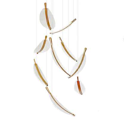 Leaf Crystal Spiral LED Chandelier