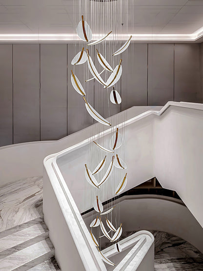 Leaf Crystal Spiral LED Chandelier
