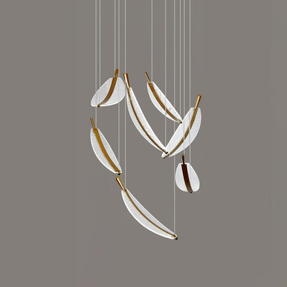 Leaf Crystal Spiral LED Chandelier