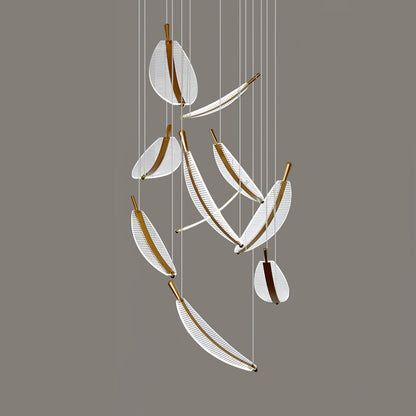 Leaf Crystal Spiral LED Chandelier
