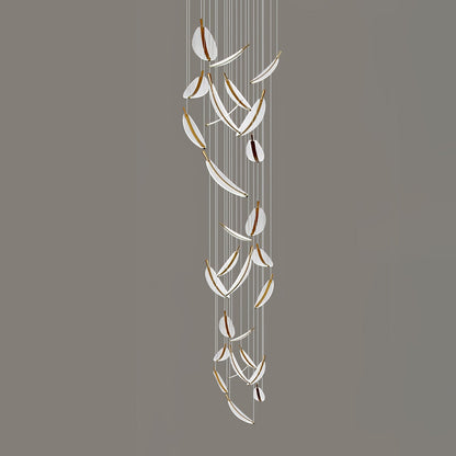 Leaf Crystal Spiral LED Chandelier