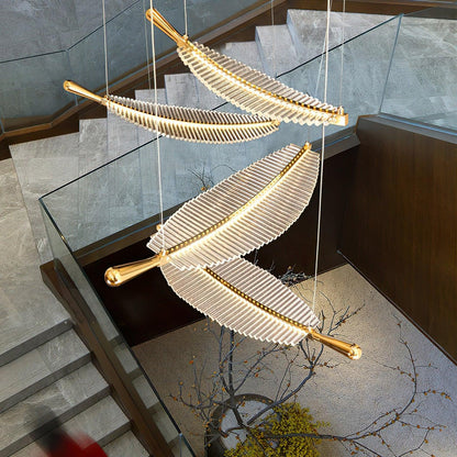 Leaf Crystal Spiral LED Chandelier