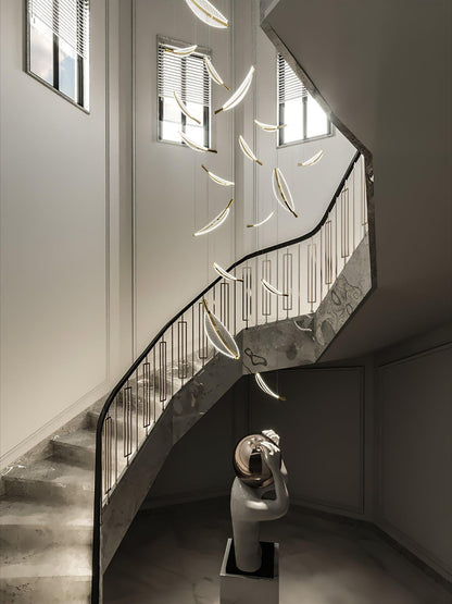 Leaf Crystal Spiral LED Chandelier